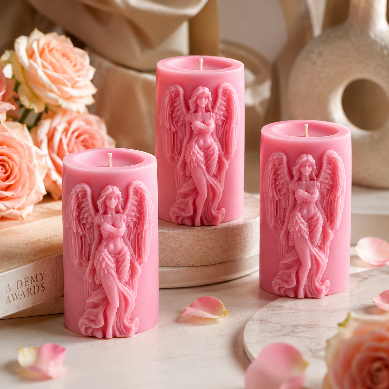 Celestial Angel Sculpted Candle – Handmade Decorative Soy Wax Candle