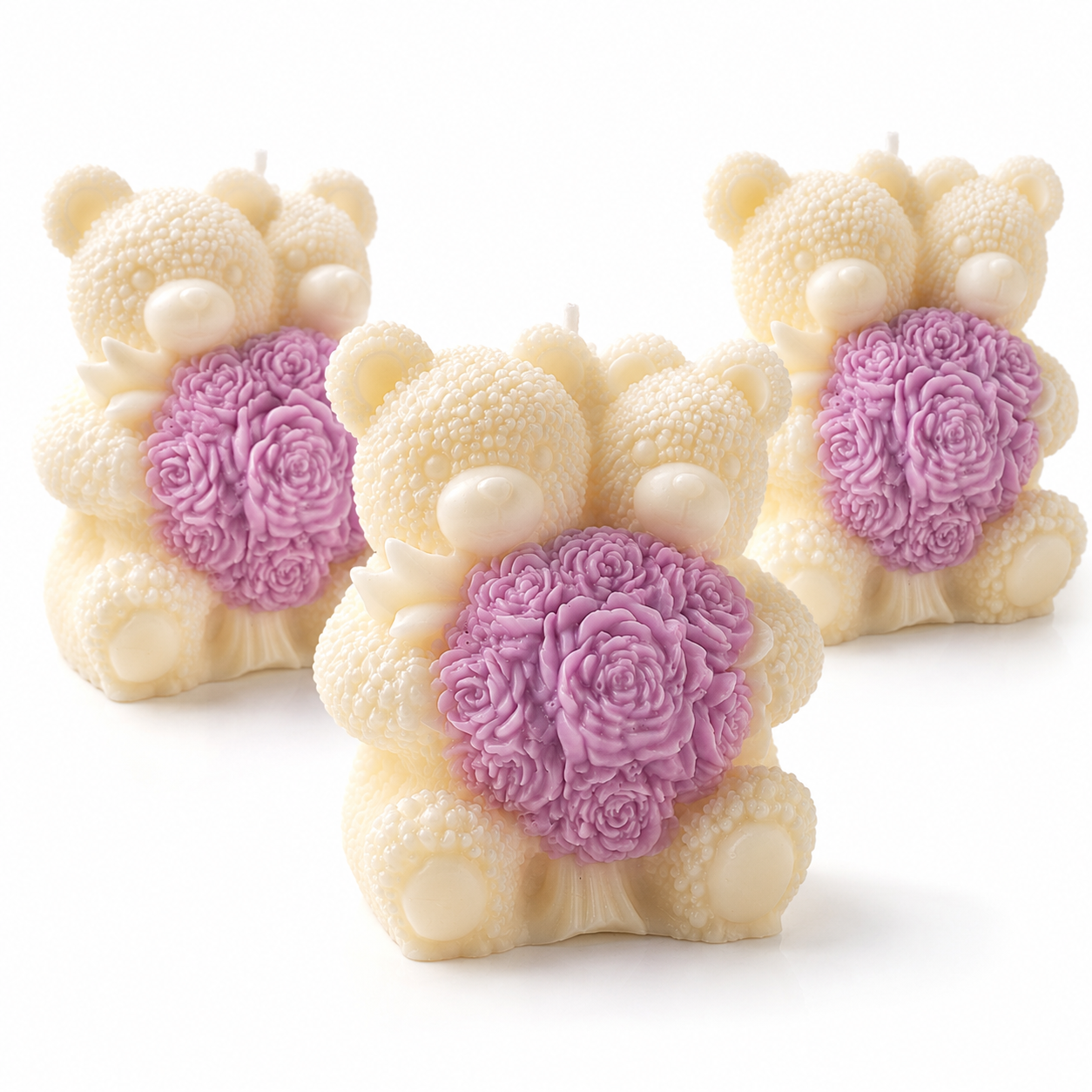 Teddy Bear Rose Candle – Handmade Decorative Gift Candle