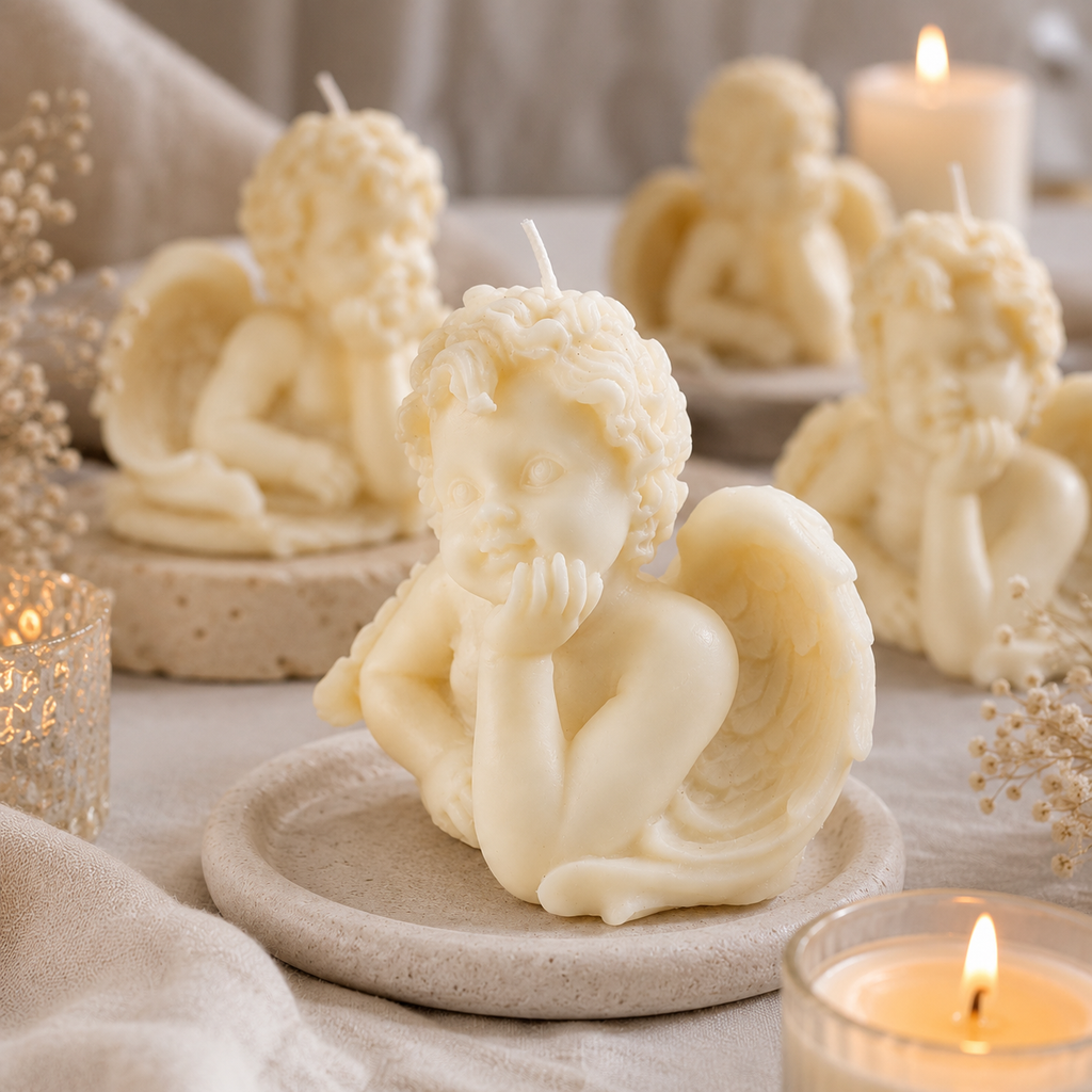 Cherub Angel Candle – Handcrafted Decorative Soy Wax Candle