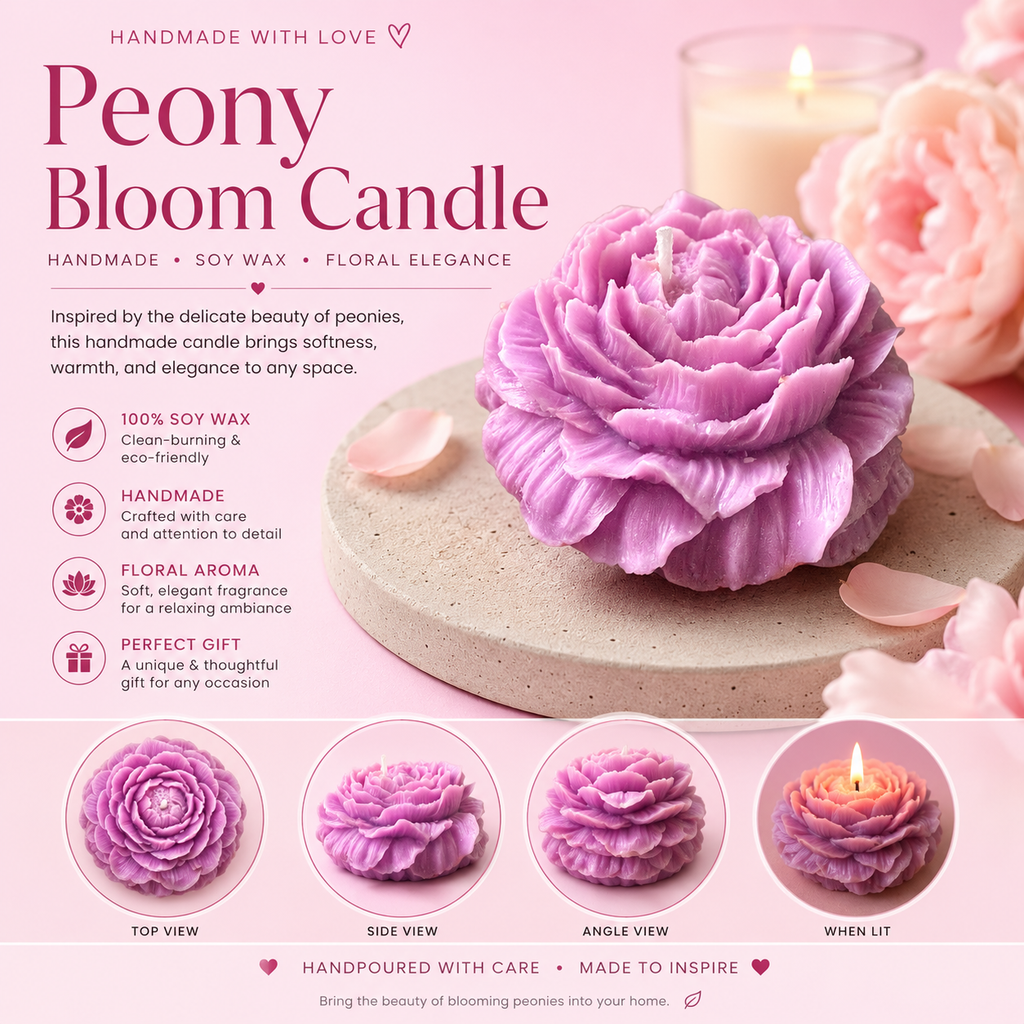 Peony Bloom Candle