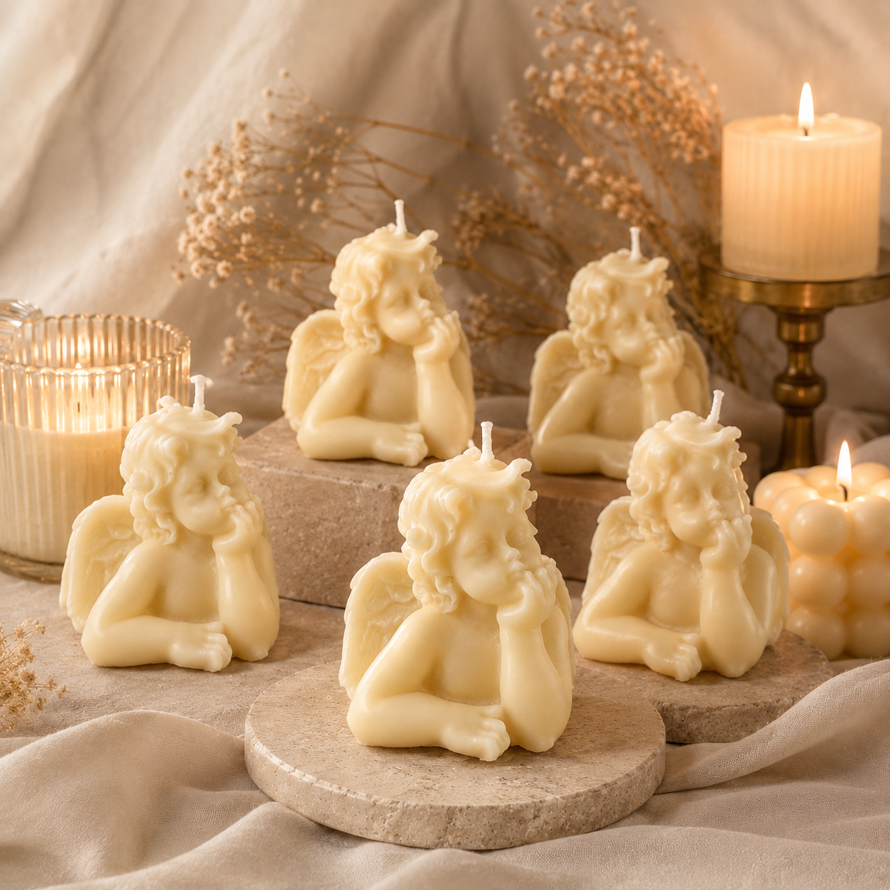 Angel Dream Candle – Handcrafted Soy Wax Cherub Candle